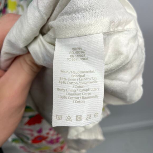 Boden Jade Linen-Blend Dress SZ 8R Floral Pink/Red/Yellow Fit & Flare Classic - Picture 9 of 14